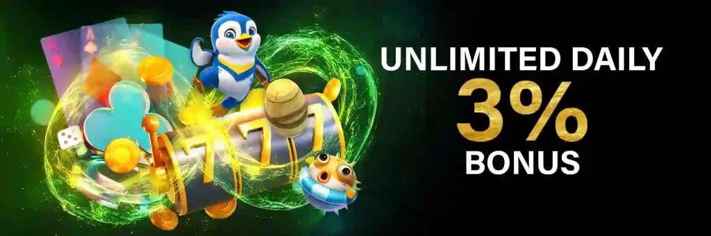 Bonus 3% Ekstra Setiap Hari pada Setoran